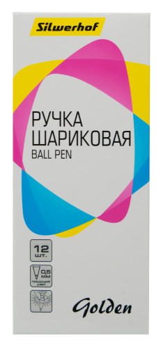 Ручка шариков. Silwerhof Golden прозрачный d=0.5мм син. черн. сменный стержень линия 0.3мм резин. манжета