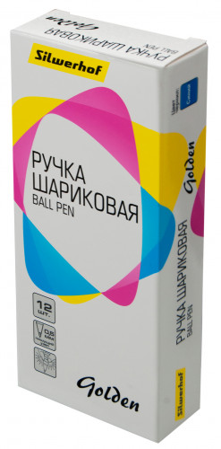 Ручка шариков. Silwerhof Golden прозрачный d=0.5мм син. черн. сменный стержень линия 0.3мм резин. манжета