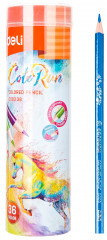 Карандаши цв. Deli EC00338 ColoRun трехгран. тополь 36цв. мет.туб. (36шт)