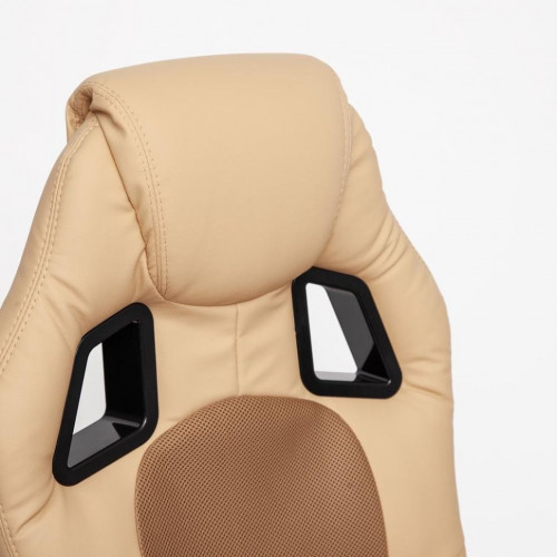 Кресло DRIVER, кож/зам/ткань, бежевый/бронзозый, 36-34/21