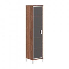 Шкаф-колонка высокая со стеклянной дверью в AL-рамке B 431.8 Орех Даллас 475х450х2054 BORN