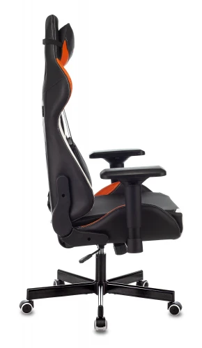 Кресло игровое Zombie VIKING TANK черный/оранжевый/белый эко.кожа с подголов. крестов. металл