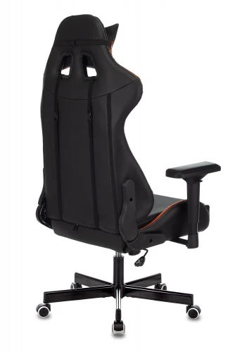 Кресло игровое Zombie VIKING TANK черный/оранжевый/белый эко.кожа с подголов. крестов. металл