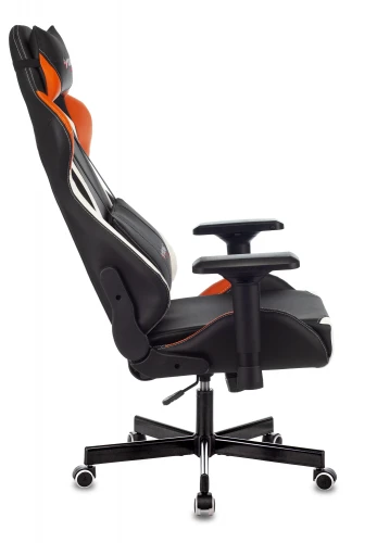 Кресло игровое Zombie VIKING TANK черный/оранжевый/белый эко.кожа с подголов. крестов. металл