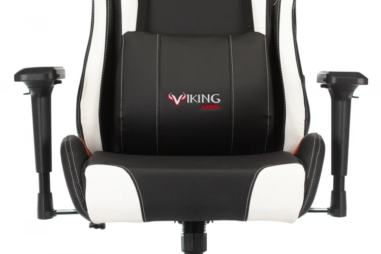 Кресло игровое Zombie VIKING TANK черный/оранжевый/белый эко.кожа с подголов. крестов. металл