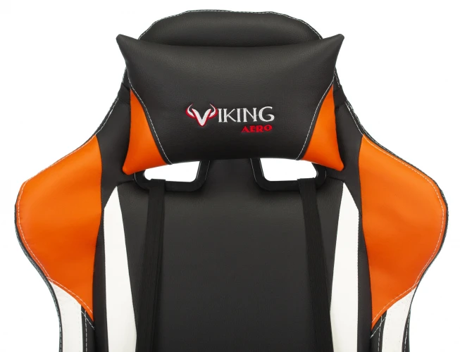 Кресло игровое Zombie VIKING TANK черный/оранжевый/белый эко.кожа с подголов. крестов. металл