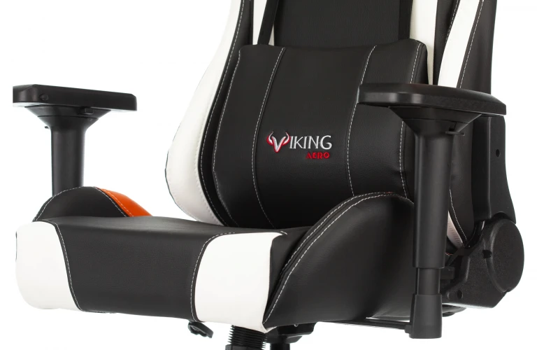 Кресло игровое Zombie VIKING TANK черный/оранжевый/белый эко.кожа с подголов. крестов. металл