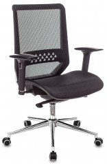 Кресло Бюрократ Sirius черный сетка крестов. металл хром