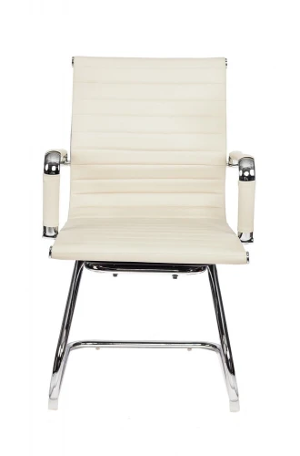 Кресло Бюрократ CH-883-LOW-V слоновая кость эко.кожа низк.спин. полозья металл хром