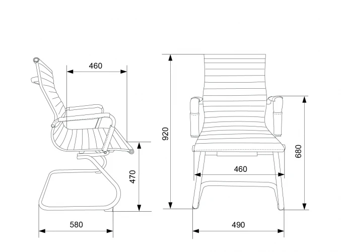 Кресло Бюрократ CH-883-LOW-V слоновая кость эко.кожа низк.спин. полозья металл хром