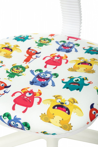 Кресло детское Бюрократ CH-W201NX белый монстры крестов. пластик пластик белый