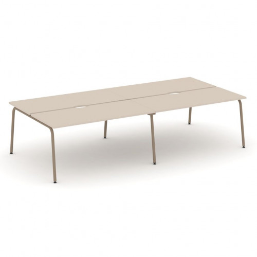 Estetica Рабочая станция на 4 места ES.D.RS-4.4-VK Капучино/Латте металл 3160*1500*750