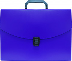 Портфель Бюрократ -BPP6BLUE 6 отдел. A4 пластик 0.7мм синий