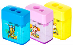 Точилка для карандашей ручная Deli EH551 Paw Patrol 2 отверстия пластик ассорти дисплей
