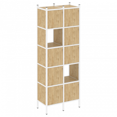Loft Прямой стеллаж наборный VR.L-05 Тиквуд светлый/Белый металл 862*446*1869