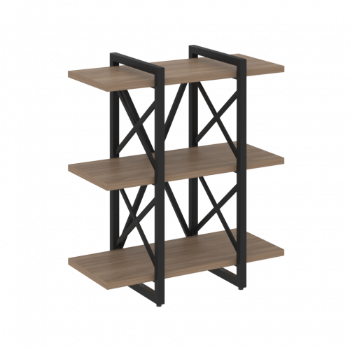 Loft Стеллаж на регулируемых опорах-3 полки VR.L-MST.O-3.4V Дуб аризона/Чёрный металл 800*400*910