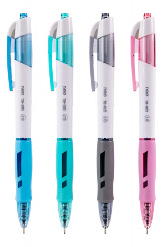 Ручка шариков. автоматическая Deli Arris EQ18-BL ассорти/белый d=0.7мм син. черн. резин. манжета