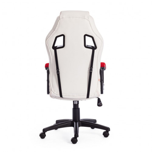 Кресло DRIVER, кож/зам/ткань, белый/красный, 36-01/08