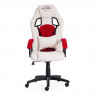 Кресло DRIVER, кож/зам/ткань, белый/красный, 36-01/08
