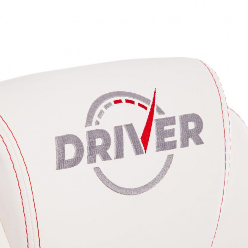 Кресло DRIVER, кож/зам/ткань, белый/красный, 36-01/08