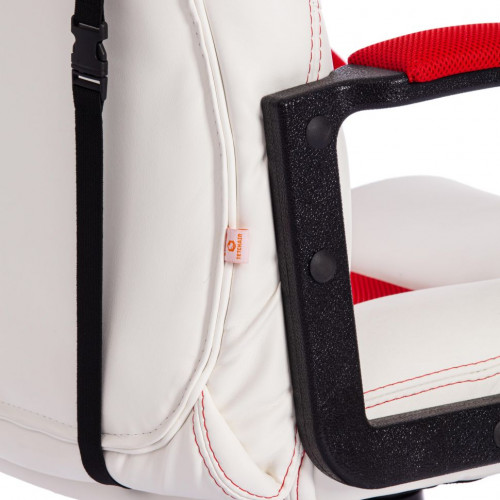 Кресло DRIVER, кож/зам/ткань, белый/красный, 36-01/08