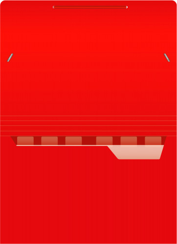 Портфель Бюрократ -BPR6RED 6 отдел. A4 пластик 0.7мм красный