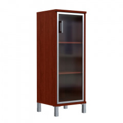Шкаф-колонка средняя со стеклянной дверью в AL-рамке B 421.7(R) Бургунди 475х450х1286 BORN