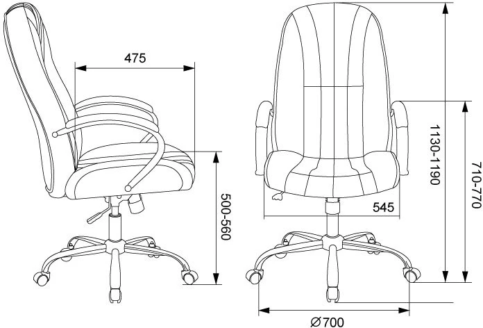 Кресло руководителя Бюрократ T-898SL черный эко.кожа крестов. металл хром