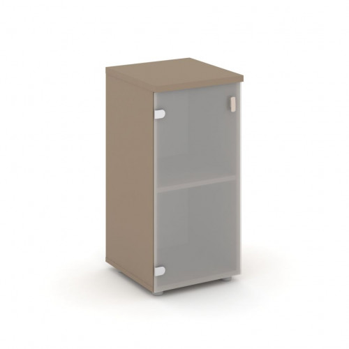 Estetica Шкаф низ. узкий лев. (1 низ. фасад стекло) ES.SU-3.2 (L) Латте/Сатин матовый 400*420*823