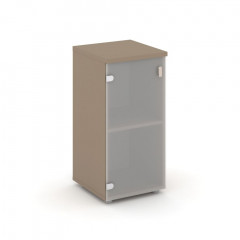 Estetica Шкаф низ. узкий лев. (1 низ. фасад стекло) ES.SU-3.2 (L) Латте/Сатин матовый 400*420*823