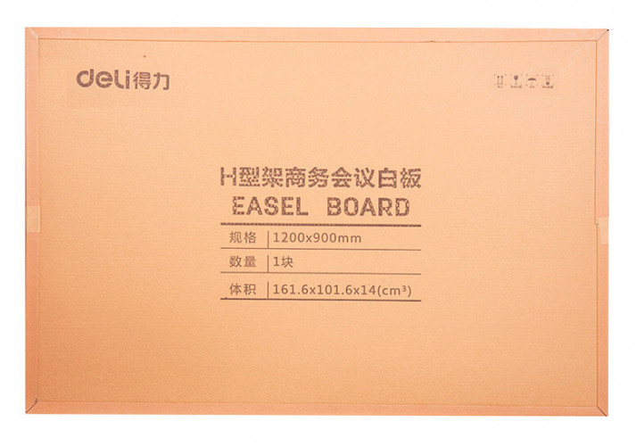 Доска стеклянная Deli 8738 стеклянная белый 90x120см алюминиевая рама стекло на подставке магнитный 4 магнита/4 колесика/2 маркера/стиратель