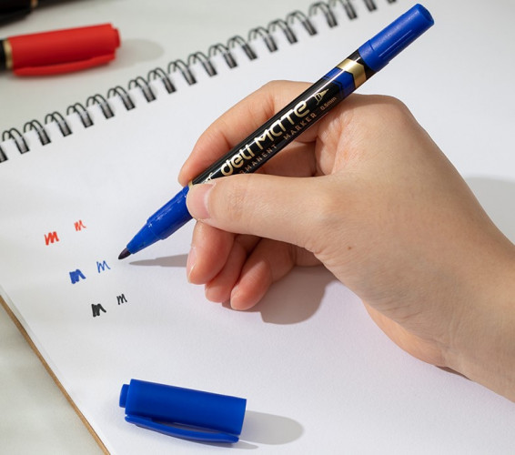 Набор маркеров перманентных Deli EU201-MT Mate круг. двойной пиш. наконечник 0.5-1мм с клипом 3цв. ассорти блистер (3шт.)