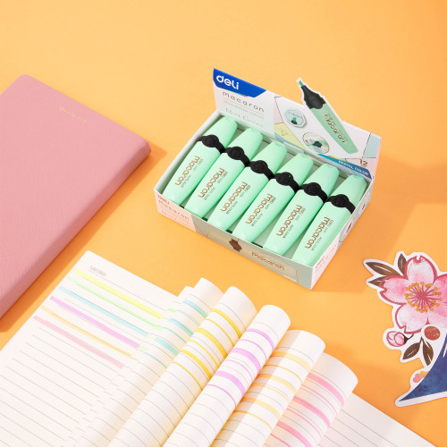 Текстовыделитель Deli EU356-GN Macaron скошенный пиш. наконечник 1-5мм мятный