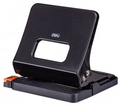 Дырокол Deli E0142black макс.:25лист. металл черный отв.:2 с линейкой