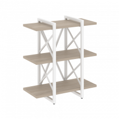 Loft Стеллаж на регулируемых опорах-3 полки VR.L-MST.O-3.4V Дуб аттик/Белый металл 800*400*910