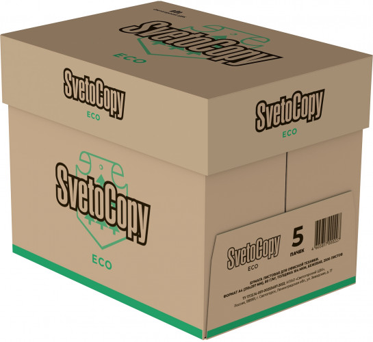 Бумага SVETOCOPY ECO A4 марка C/80г/м2/500л./слоновая кость CIE60% общего назначения(офисная)