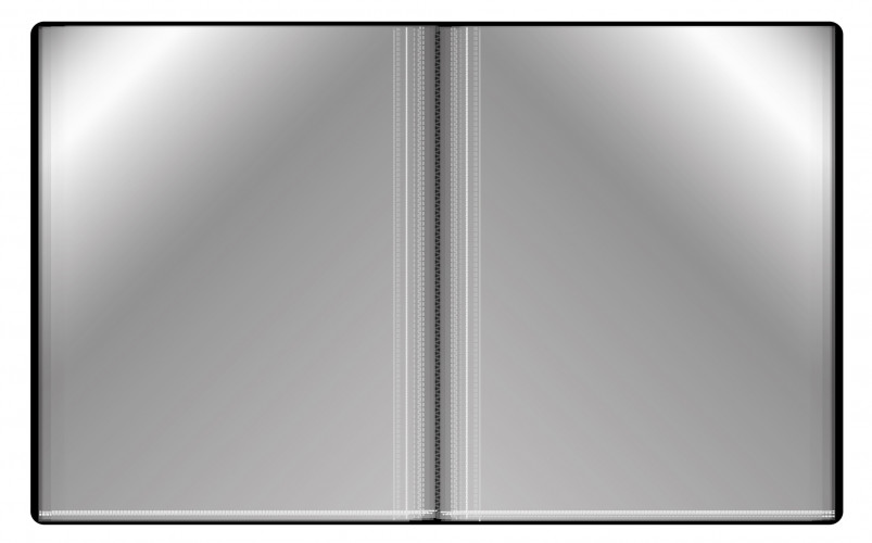 Папка с 60 прозр.вклад. Бюрократ -BPV60BLCK A4 пластик 0.7мм торц.карм с бум. встав черный