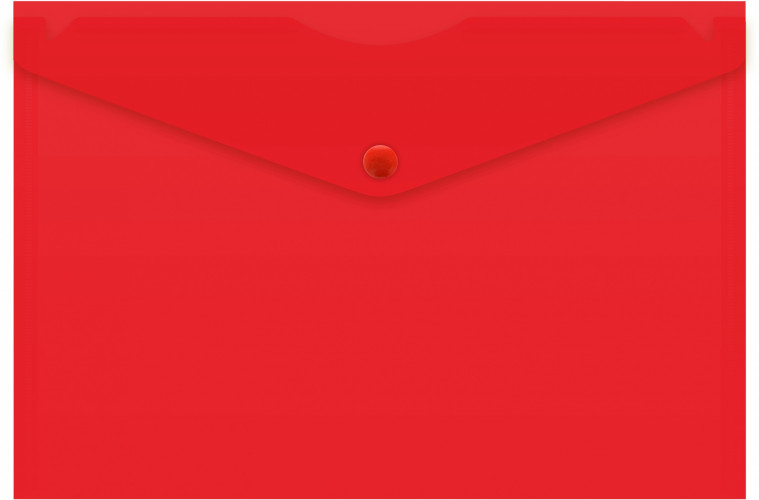 Конверт на кнопке Бюрократ -PK804A5NRED A5 непрозрачный пластик 0.18мм красный