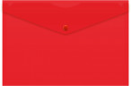 Конверт на кнопке Бюрократ -PK804A5NRED A5 непрозрачный пластик 0.18мм красный