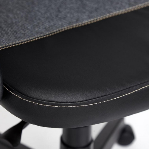 Кресло BAGGI, кож/зам/ткань, черный/серый, 36-6/207