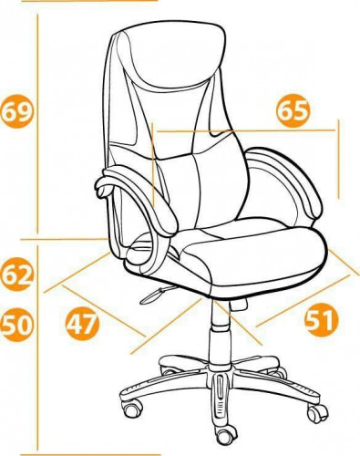 Кресло CAMBRIDGE, кож/зам/ткань, коричневый/бронзовый, 36-36/21