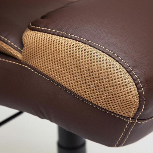 Кресло CAMBRIDGE, кож/зам/ткань, коричневый/бронзовый, 36-36/21