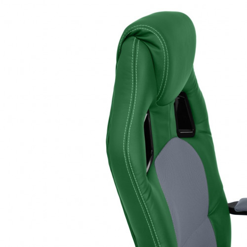 Кресло DRIVER, кож/зам/ткань, зеленый/серый, 36-001/12