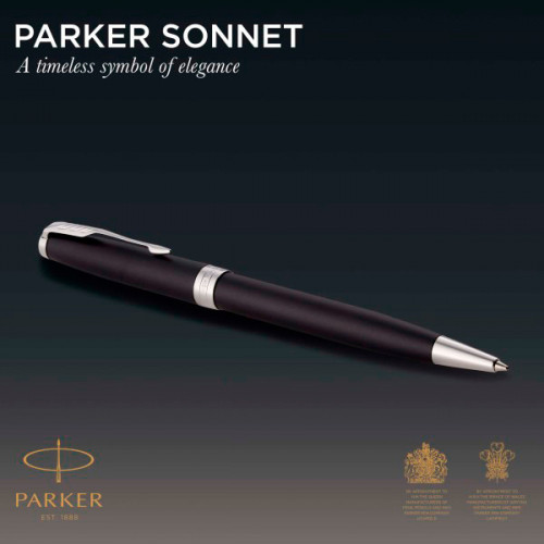 Ручка шариков. Parker Sonnet Core K529 (CW1931524) Matte Black CT M черн. черн. подар.кор.