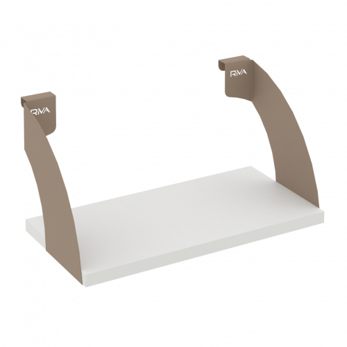 Навесные полки. Кронштейны+ЛДСП полка 400мм MAN-41-4 Белый бриллиант/Мокко металл 400*220*200