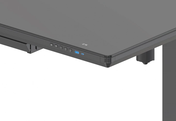 Стол для компьютера Cactus подъёмный столешница стекло черный каркас черный (CS-EGD-BBK)