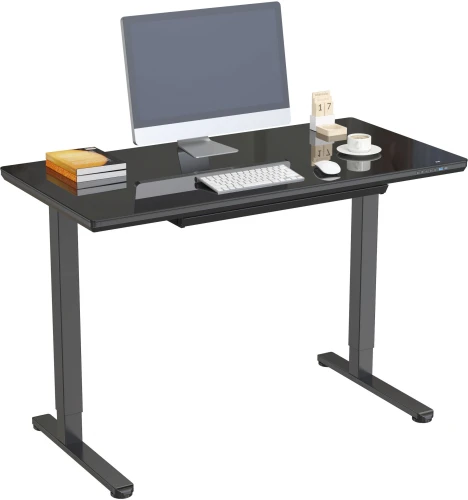 Стол для компьютера Cactus подъёмный столешница стекло черный каркас черный (CS-EGD-BBK)