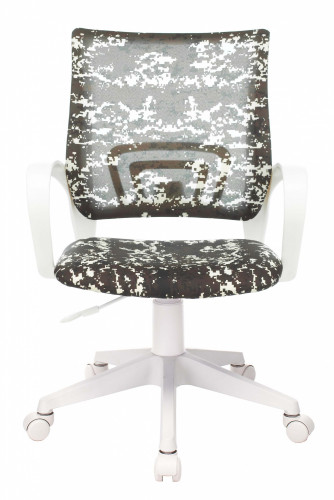 Кресло детское Бюрократ KD-W4 черный/зеленый милитари крестов. пластик белый пластик белый