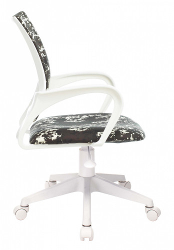 Кресло детское Бюрократ KD-W4 черный/зеленый милитари крестов. пластик белый пластик белый