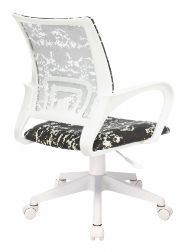 Кресло детское Бюрократ KD-W4 черный/зеленый милитари крестов. пластик белый пластик белый